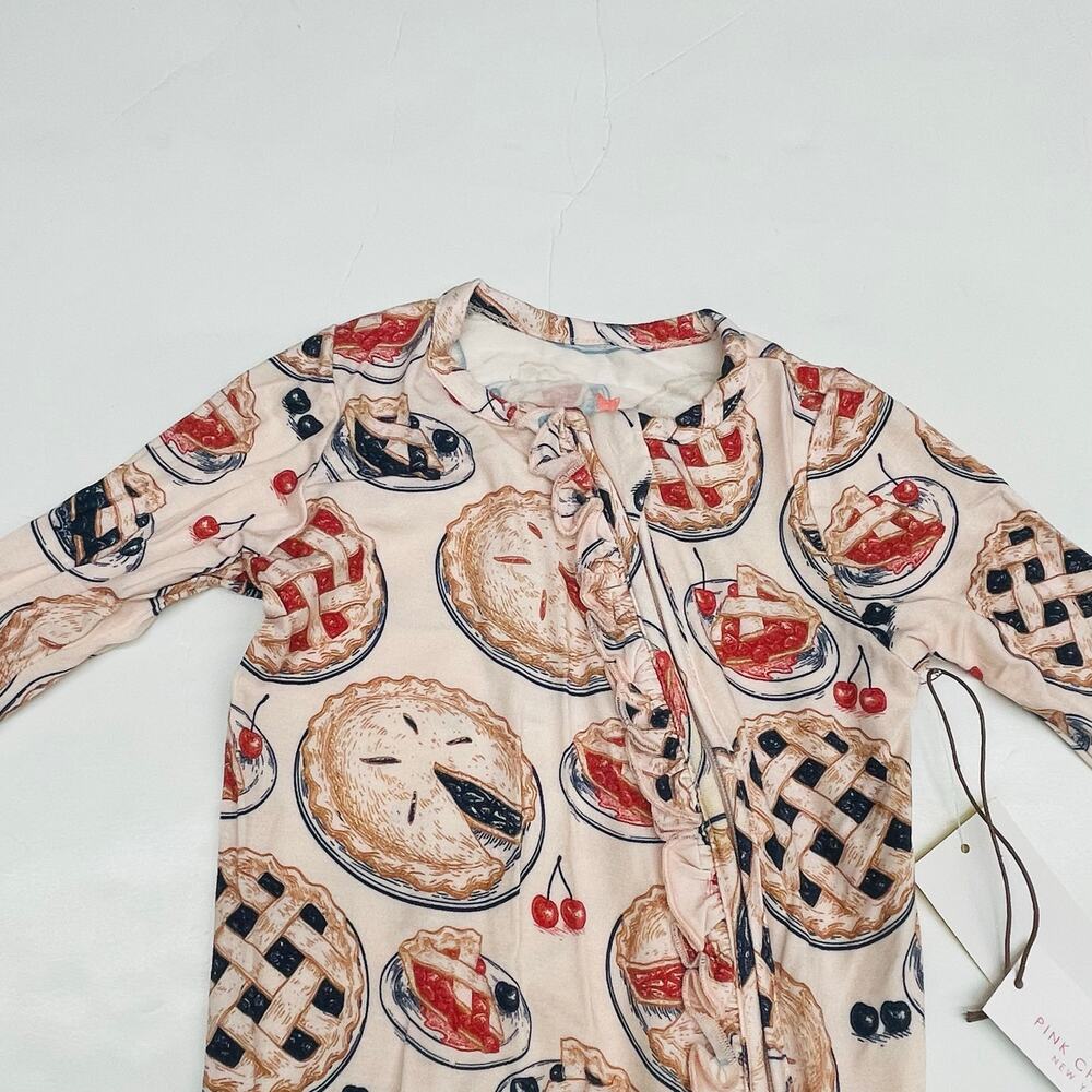 NWT Pink Chicken 12/18M Grandmas Pie PJ Romper - Picture 3 of 4